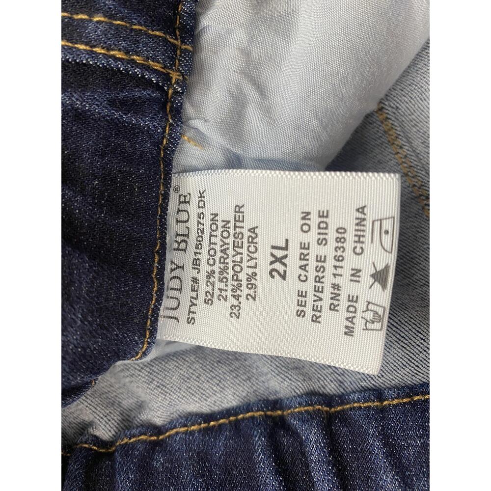 Judy Blue Denim Shorts 2X Mega Stretch Elastic Waist Blue Jean Dark JB150275 7"L - Picture 11 of 12